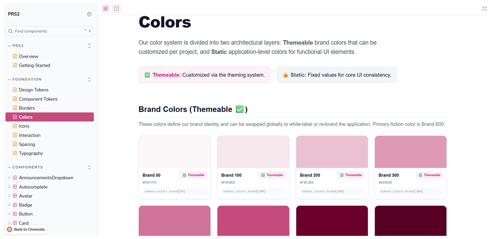 Storybook Color Tokens System